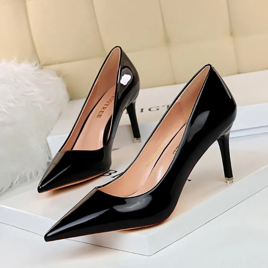 Women pointed toe stiletto high heel prom shoes