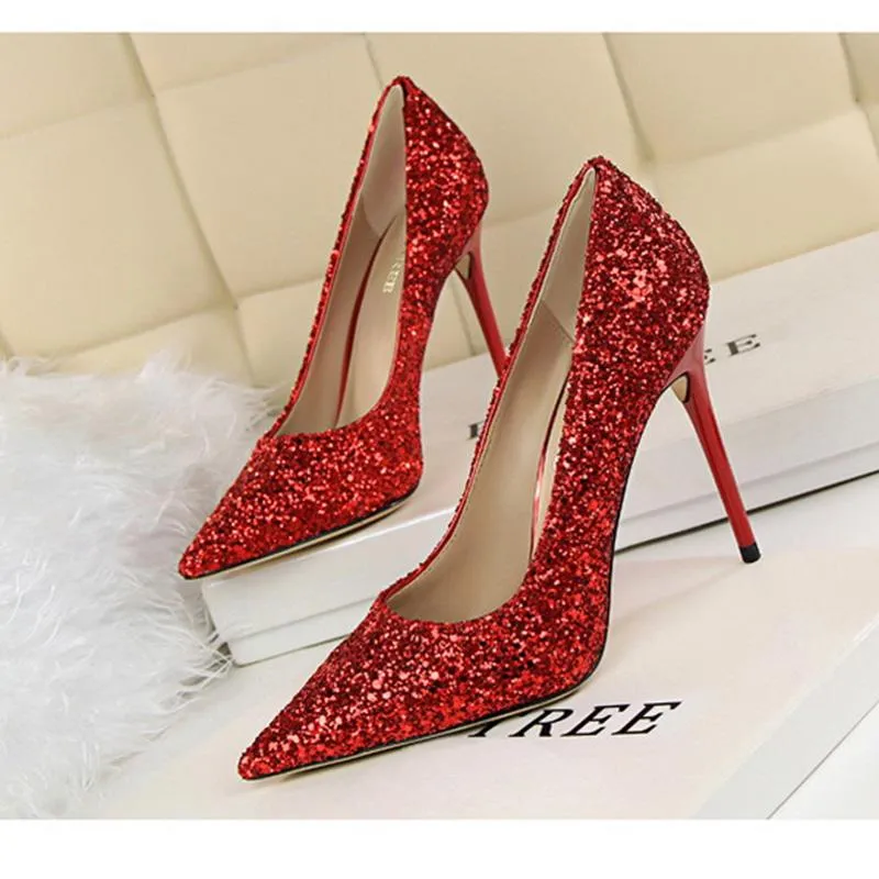 Women sparkly rhinestone pointed toe wedding stiletto heels