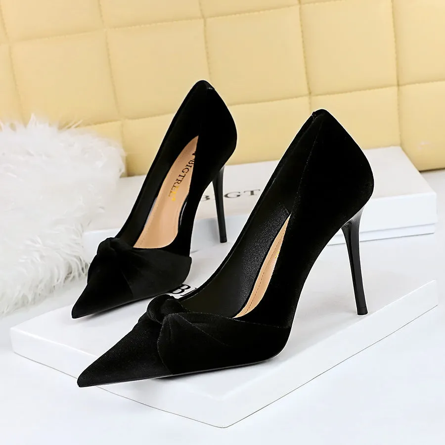 Women's High Heels Pointed Toe Vlevet Dress Shoes Pumps