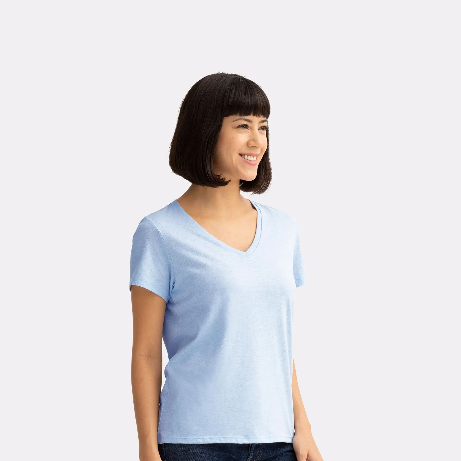 Women's Pima Cotton V-Neck T-Shirt 3-Pack