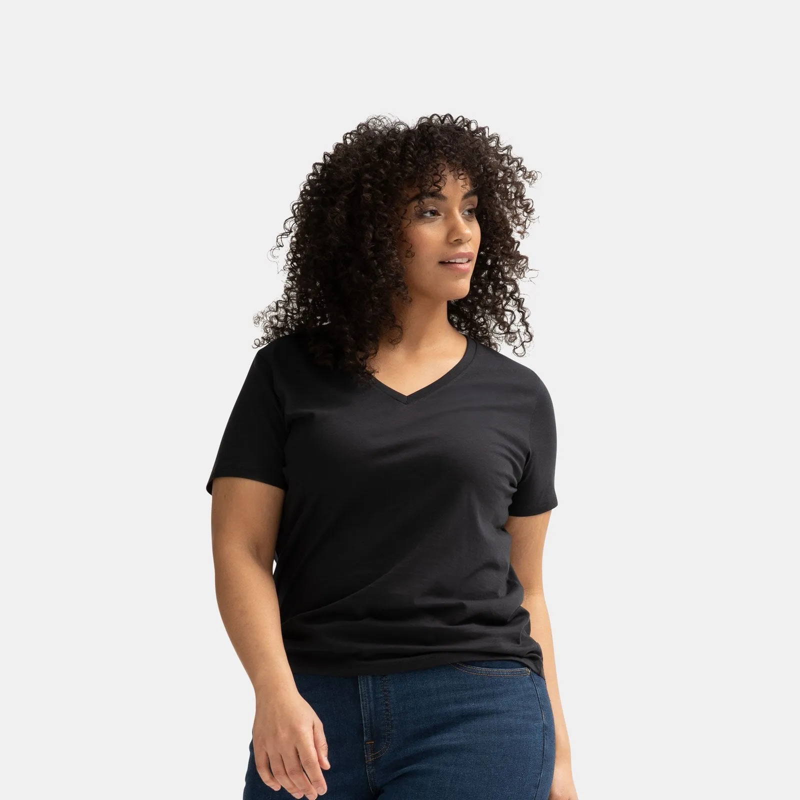 Women's Pima Cotton V-Neck T-Shirt 3-Pack