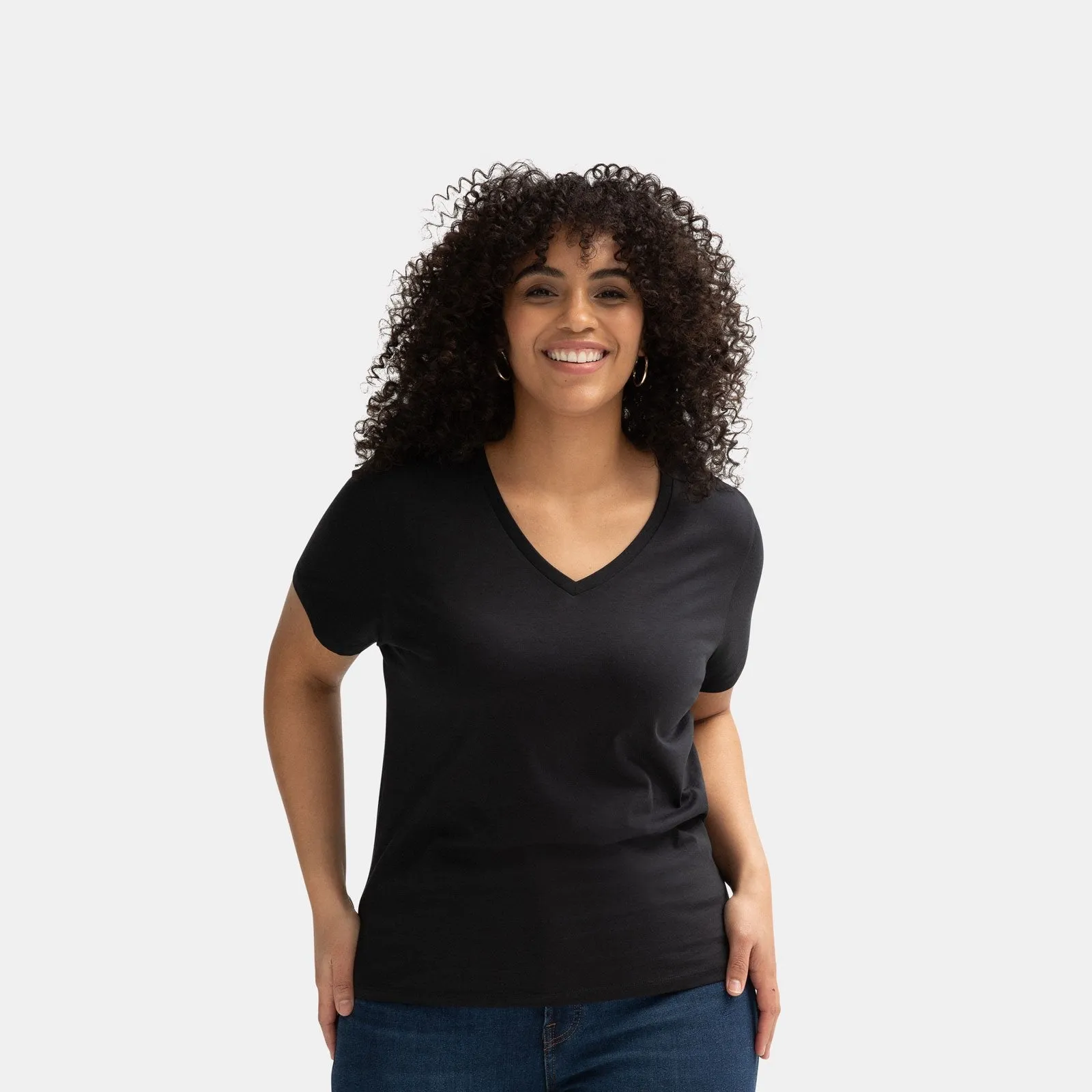 Women's Pima Cotton V-Neck T-Shirt 3-Pack