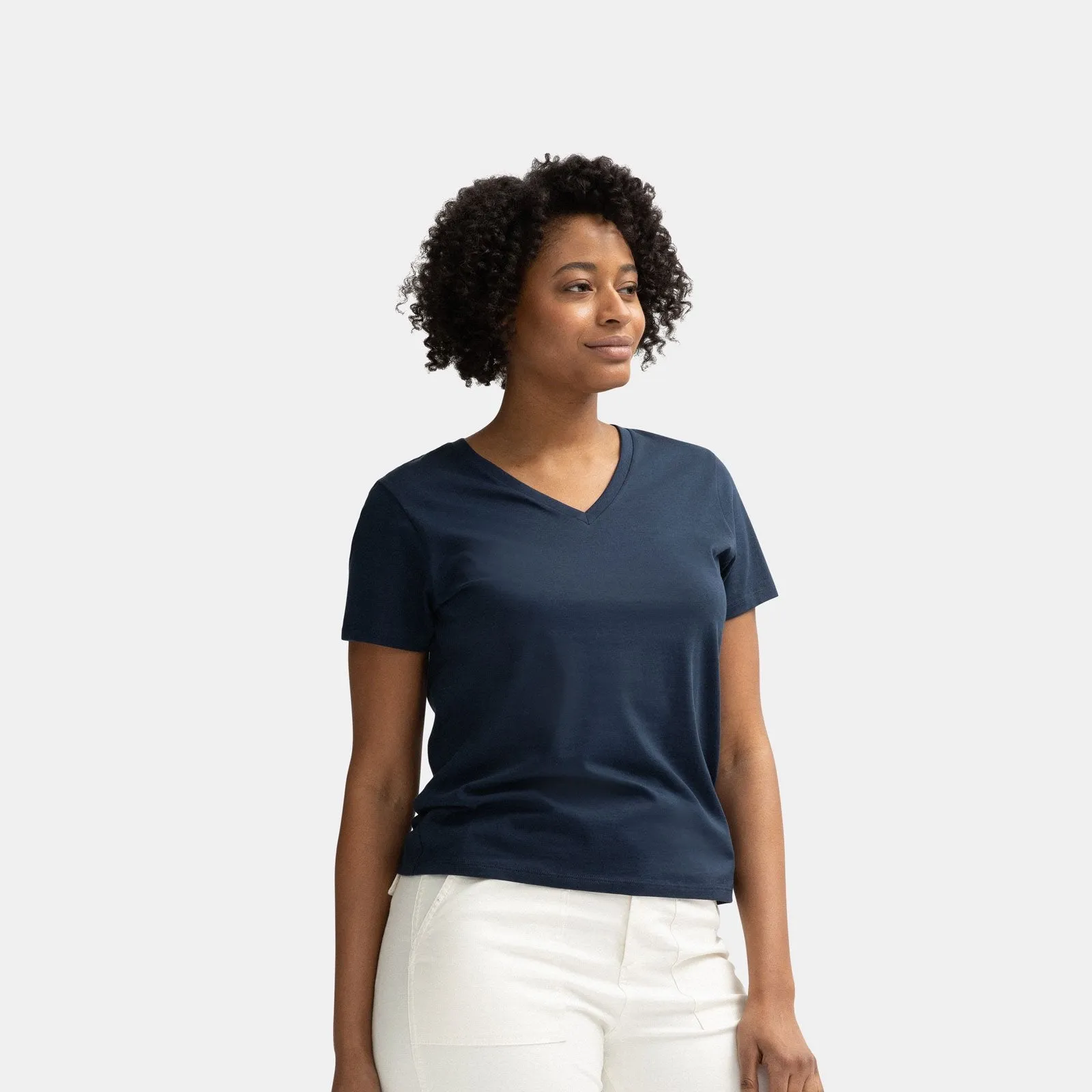 Women's Pima Cotton V-Neck T-Shirt 3-Pack