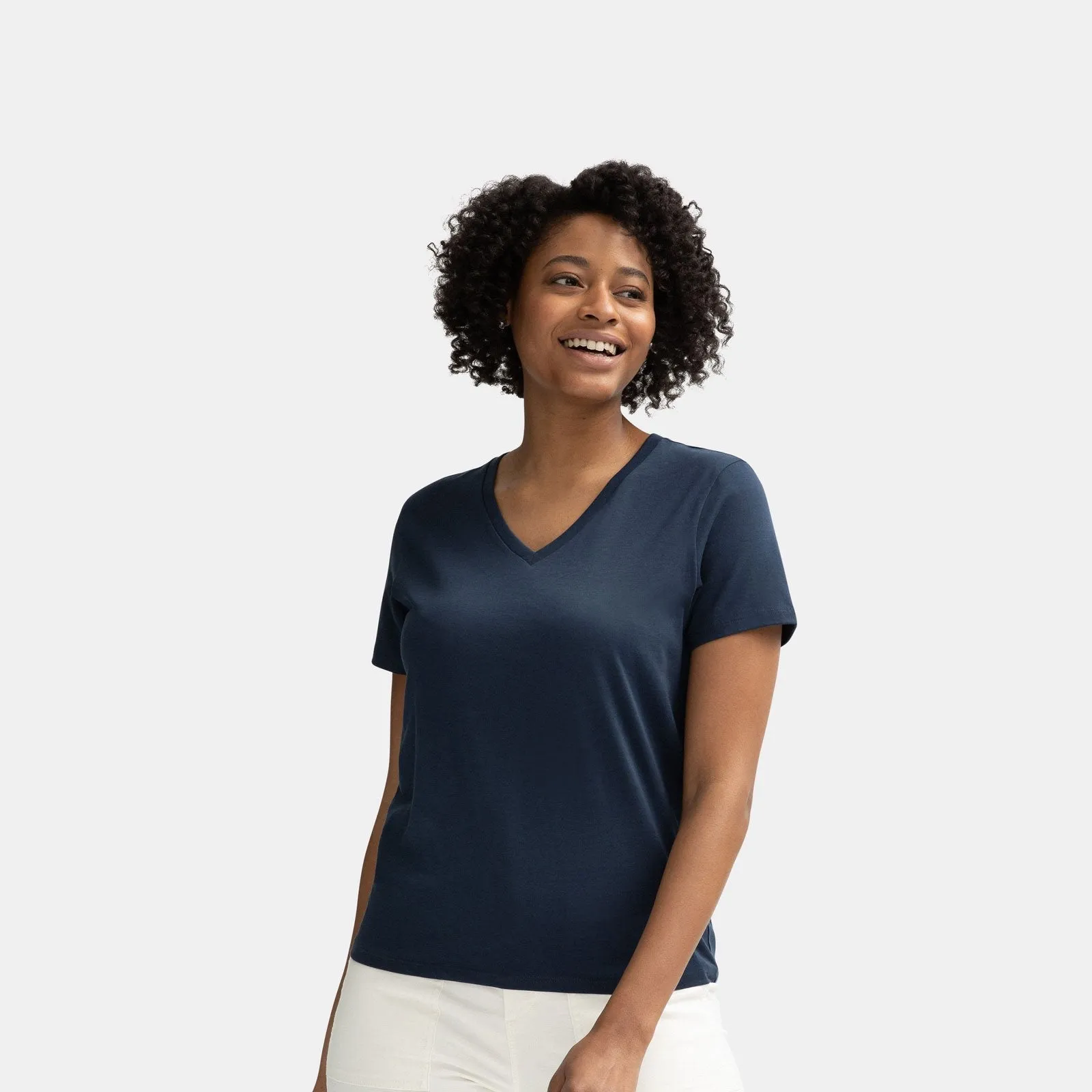 Women's Pima Cotton V-Neck T-Shirt 3-Pack