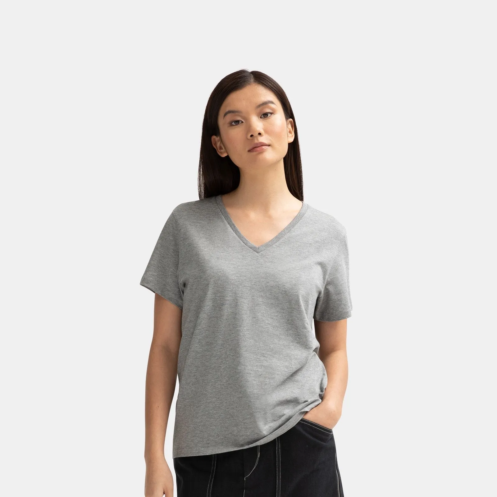 Women's Pima Cotton V-Neck T-Shirt 3-Pack