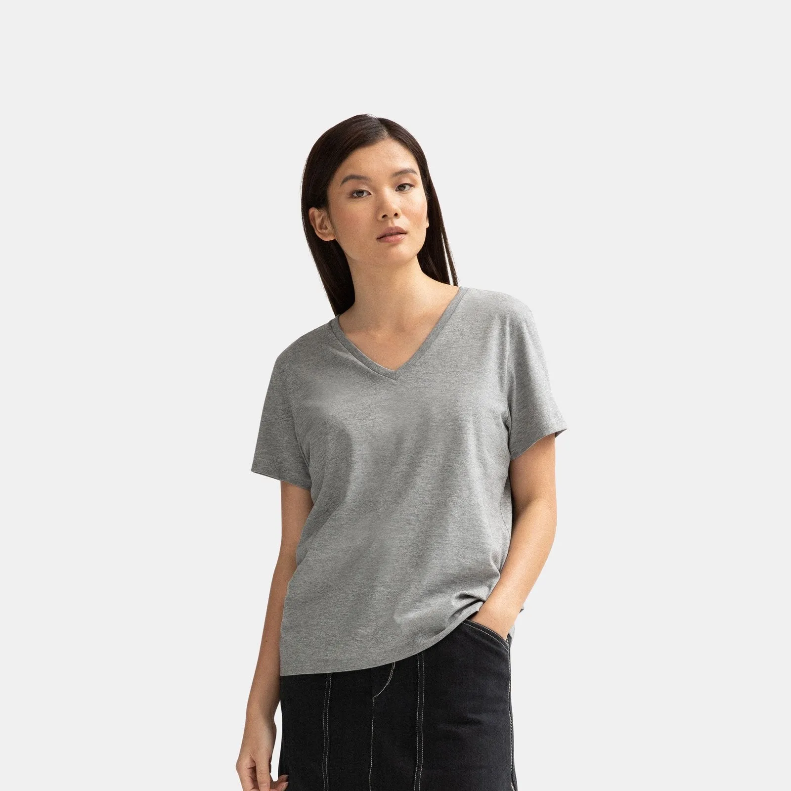 Women's Pima Cotton V-Neck T-Shirt 3-Pack