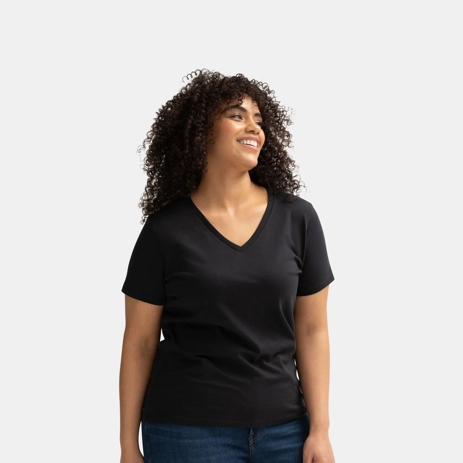 Women's Pima Cotton V-Neck T-Shirt 3-Pack