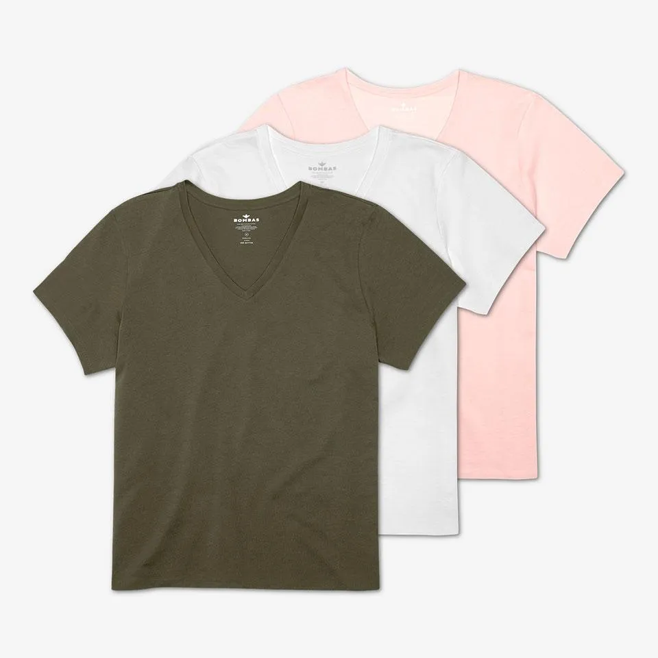 Women's Pima Cotton V-Neck T-Shirt 3-Pack