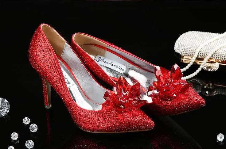 Women's rhinestone silver glitter wedding pumps