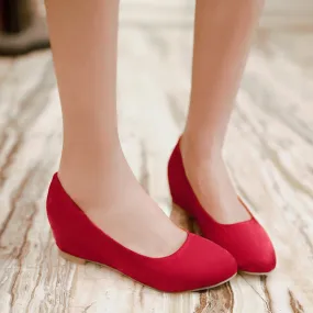 Women's Suede Wedge Heel Pumps