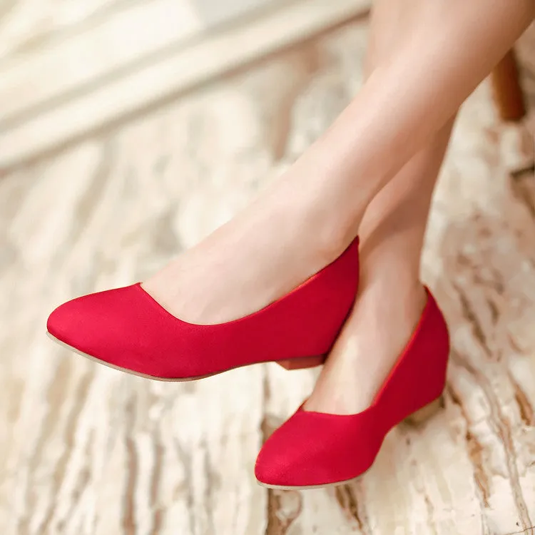 Women's Suede Wedge Heel Pumps