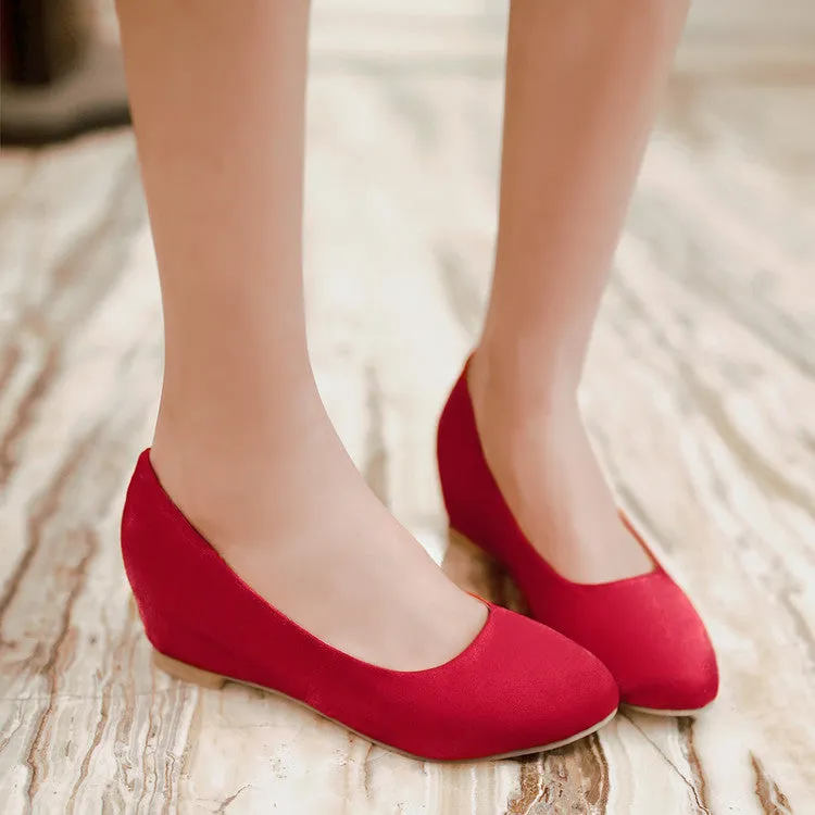 Women's Suede Wedge Heel Pumps