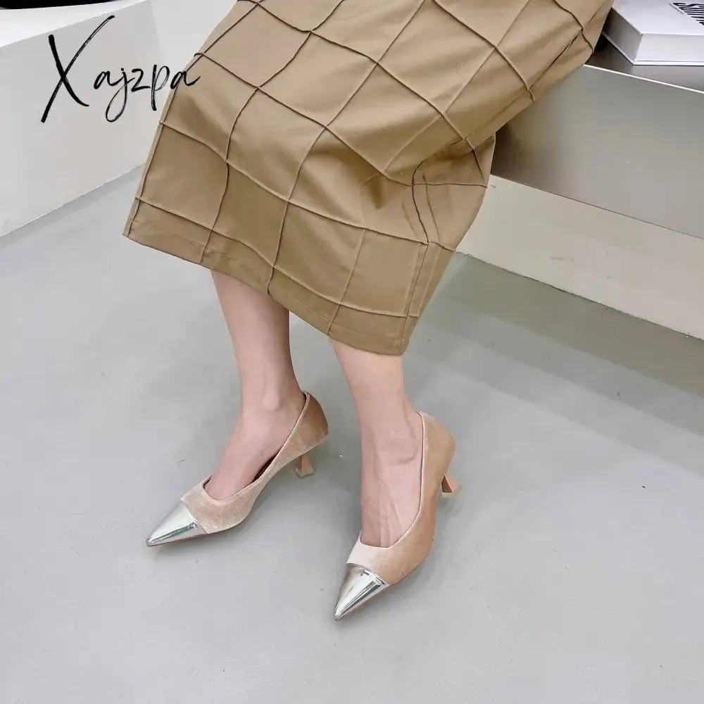 Xajzpa - 2023 Spring New Brand Women Pumps Shoes Fashion Thin High Heel Shallow Pointed Toe Ladies Office Dress Shoes For Party Pumps Zap