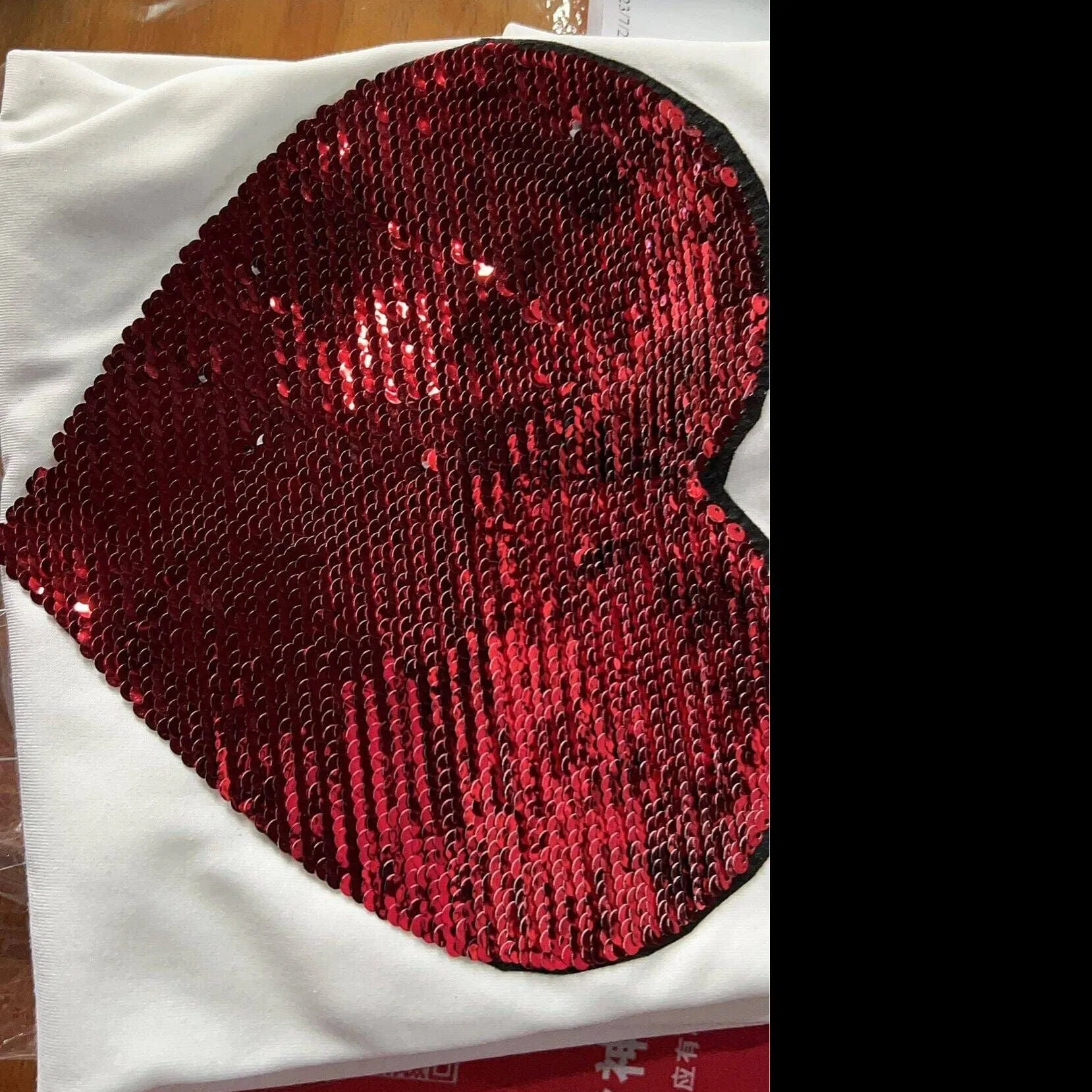 #XS-4XL-Custom Photo or Text Classic Unisex Cotton T-shirt DIY Heart Sequin Tee For Men and Women