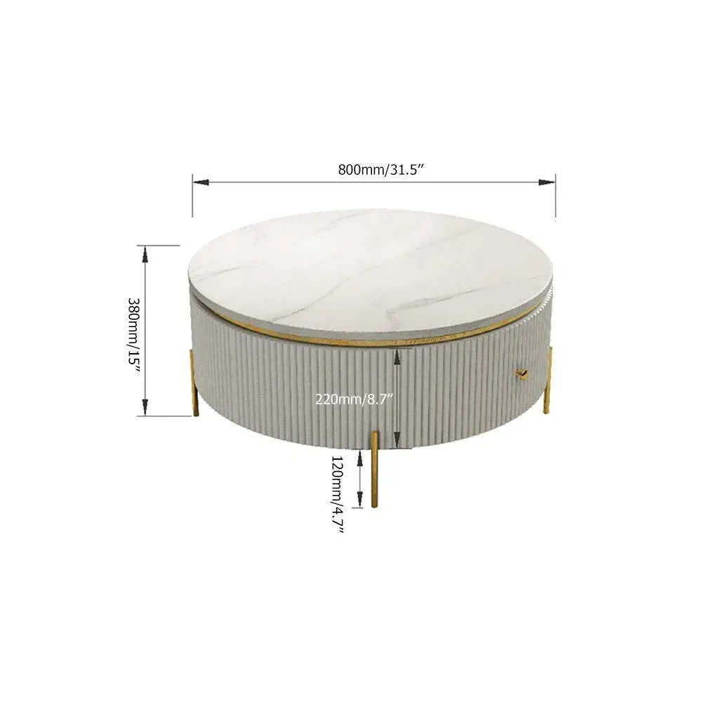 Xylo Centre Table With SS Frame- Gold & Marble Top